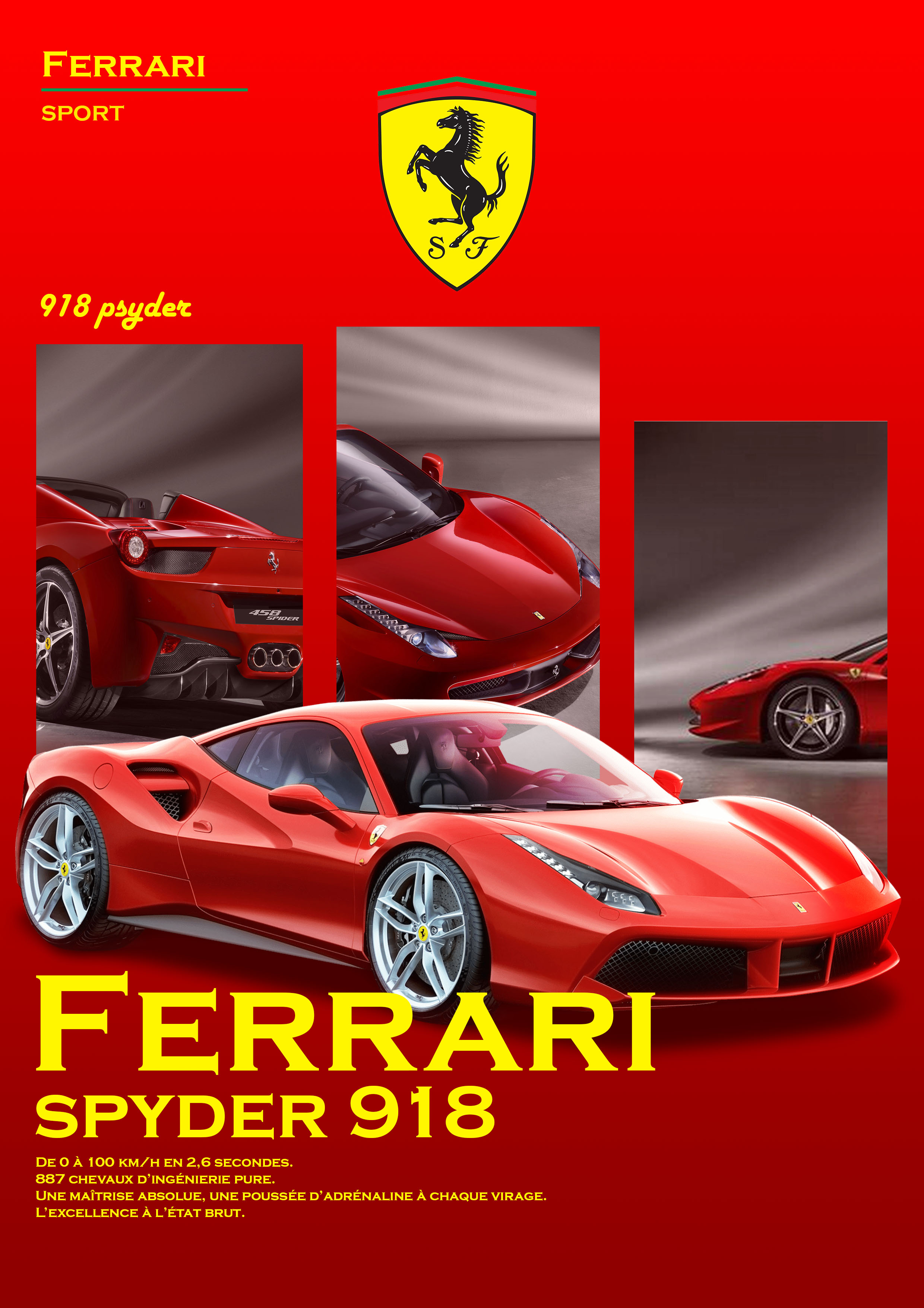 Design graphique Ferrari 418 Spyder